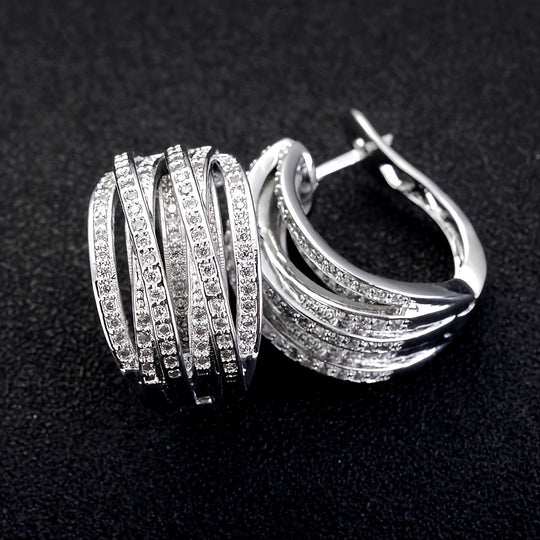 Women’s Hoop Earrings with Cross Design