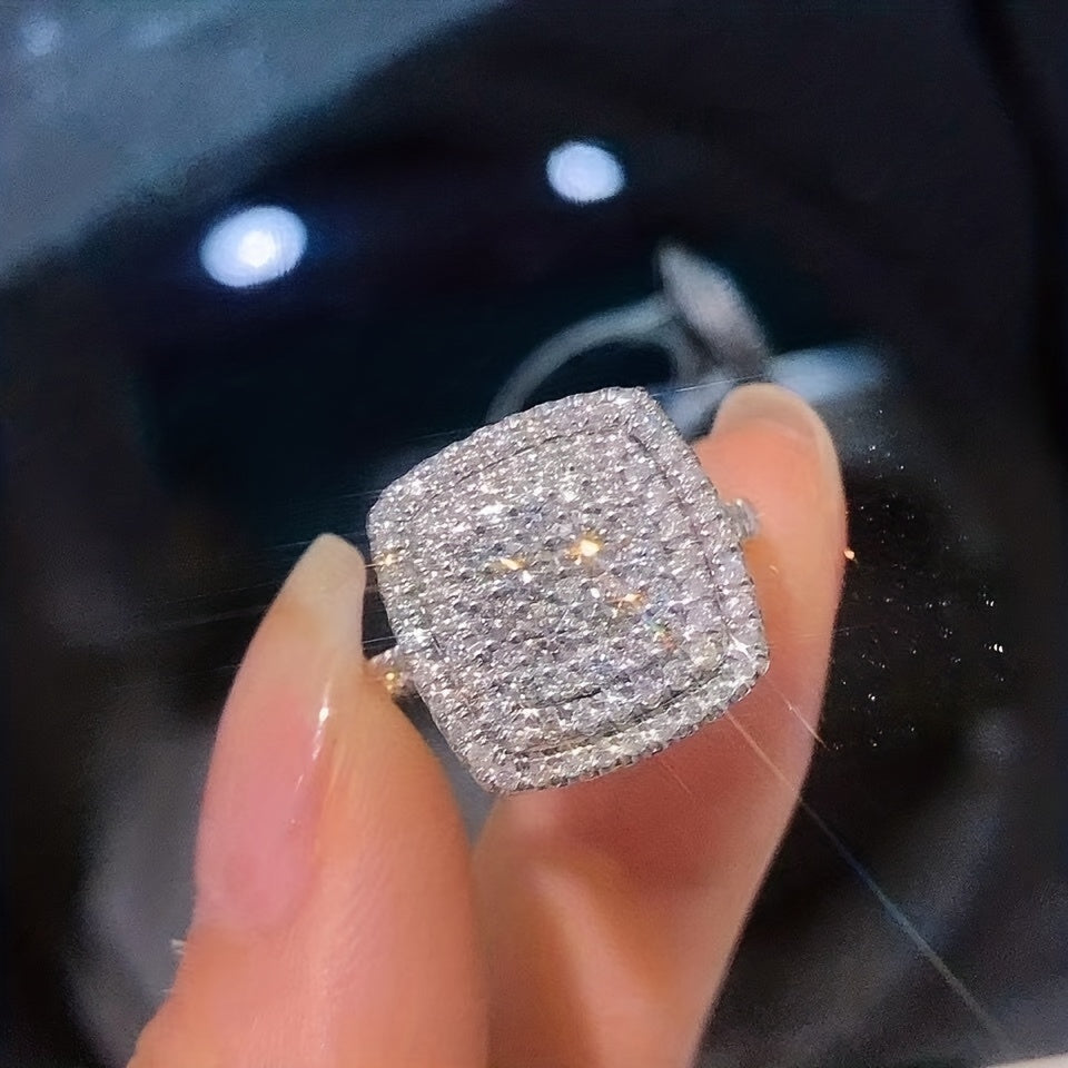 Modern Full White Zirconia Ring