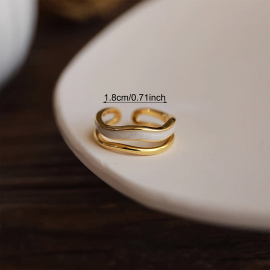 Adjustable Retro Double Layer Open Ring