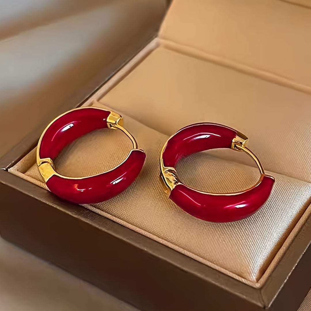 Sleek Elegant Circle Hoop Earrings