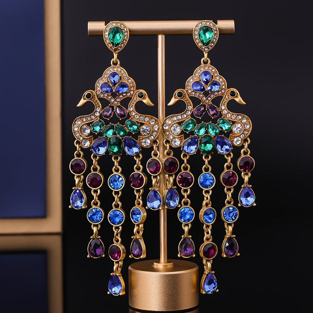 Trendy Peacock Dangle Earrings