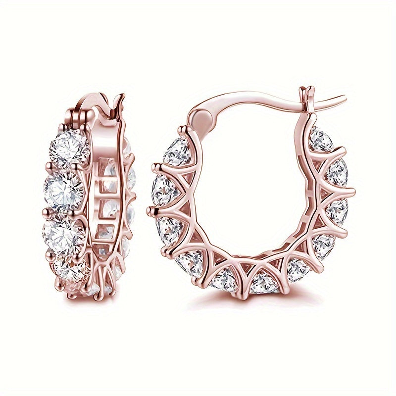Stylish Zirconia Hoop Earrings