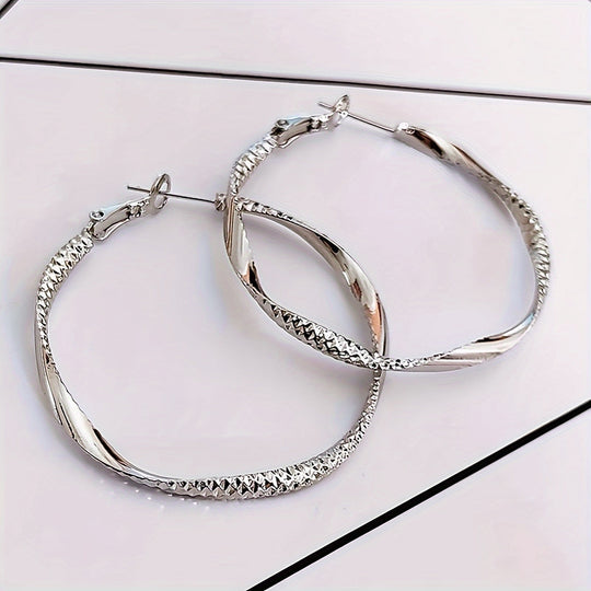 Simple Rippled Round Earrings