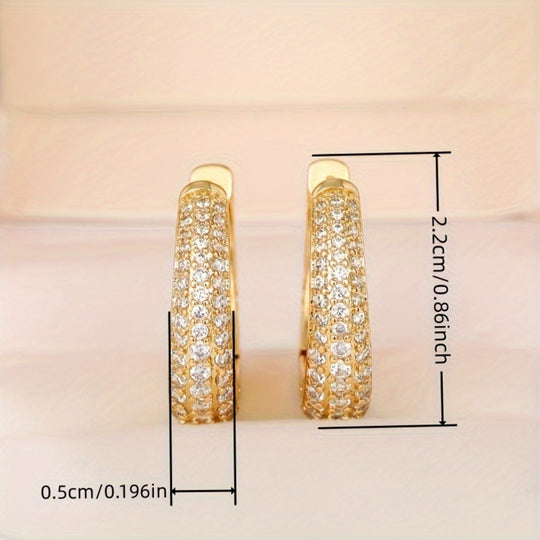 Sparkling Cubic Zirconia Hoop Earrings