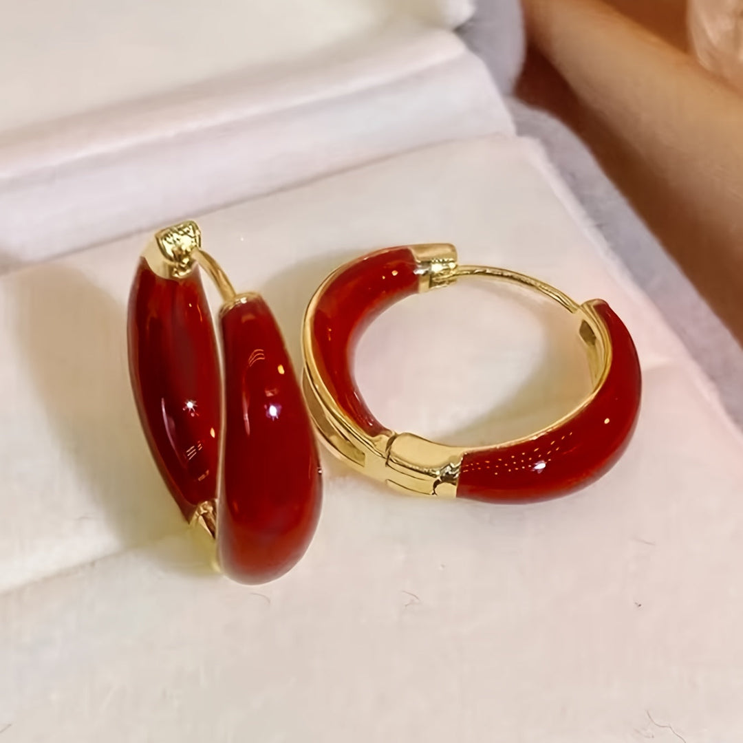 Sleek Elegant Circle Hoop Earrings