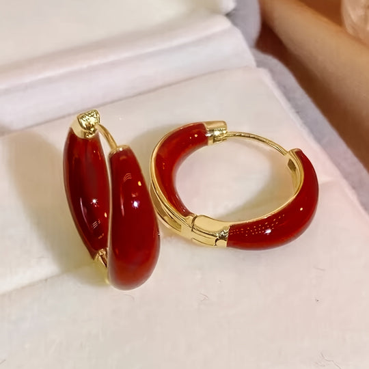 Sleek Elegant Circle Hoop Earrings