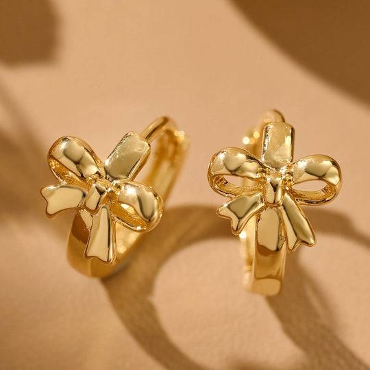 Elegant Bow Hoop Earrings