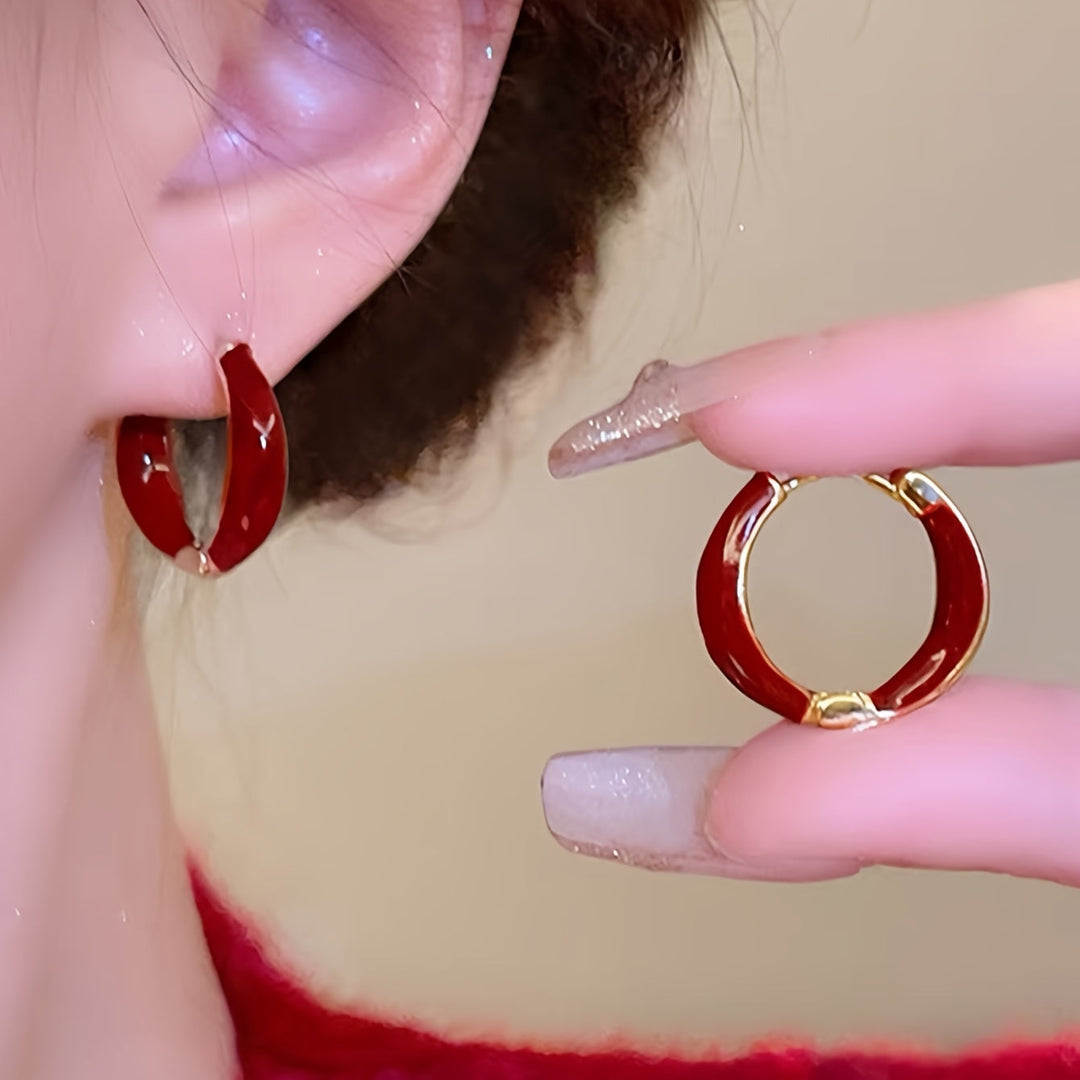 Sleek Elegant Circle Hoop Earrings