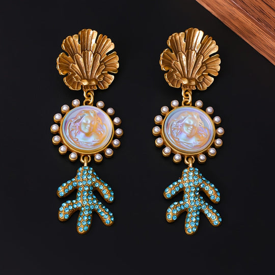 Sleek Shell & Cactus Earrings