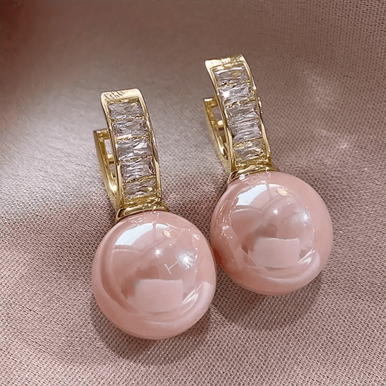 Timeless Pink Pearl Zirconia Earrings