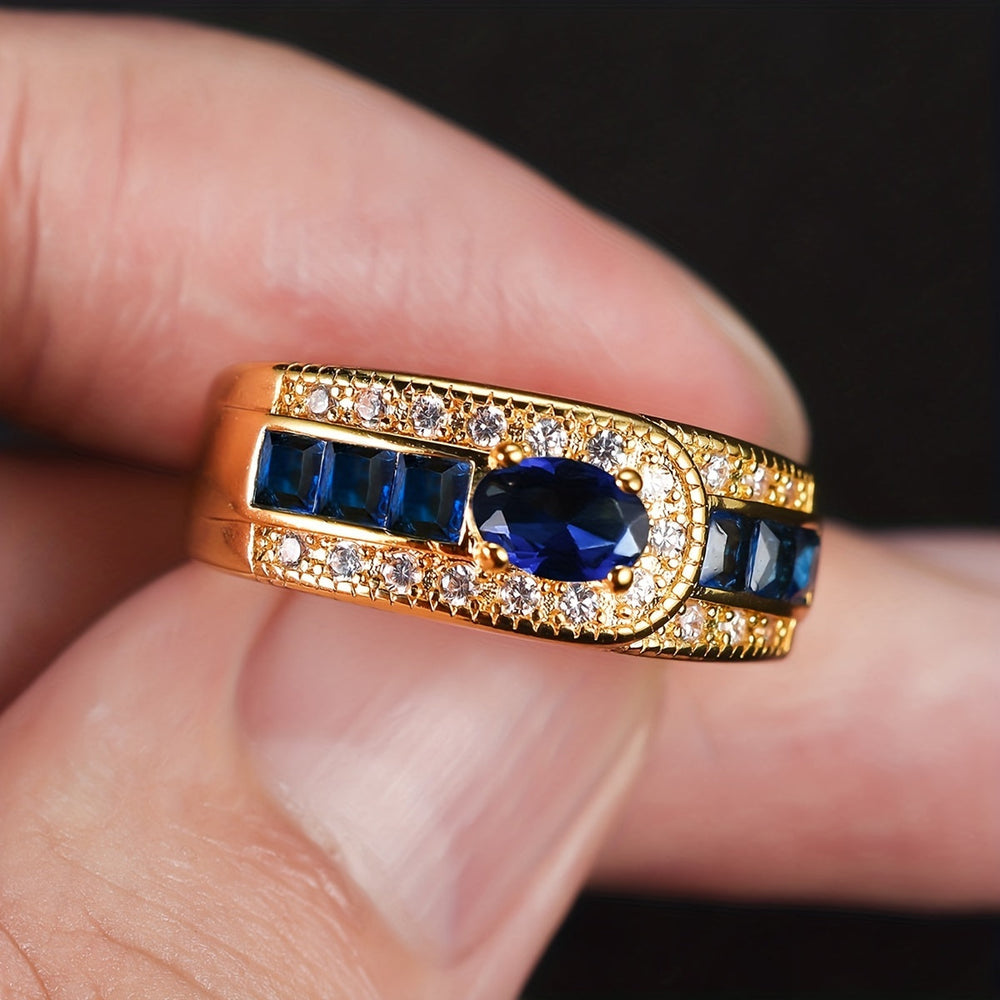 Stylish Inlaid Zirconia Band Ring