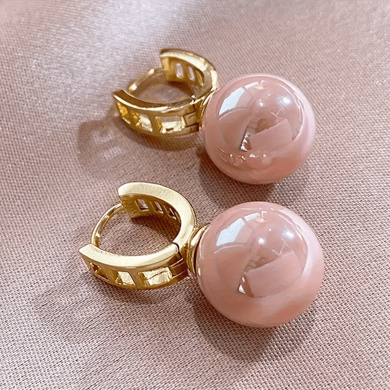 Timeless Pink Pearl Zirconia Earrings