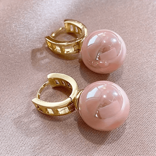 Timeless Pink Pearl Zirconia Earrings