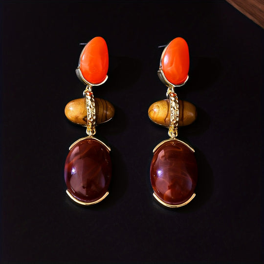 Retro Trendy Oval Teardrop Earrings