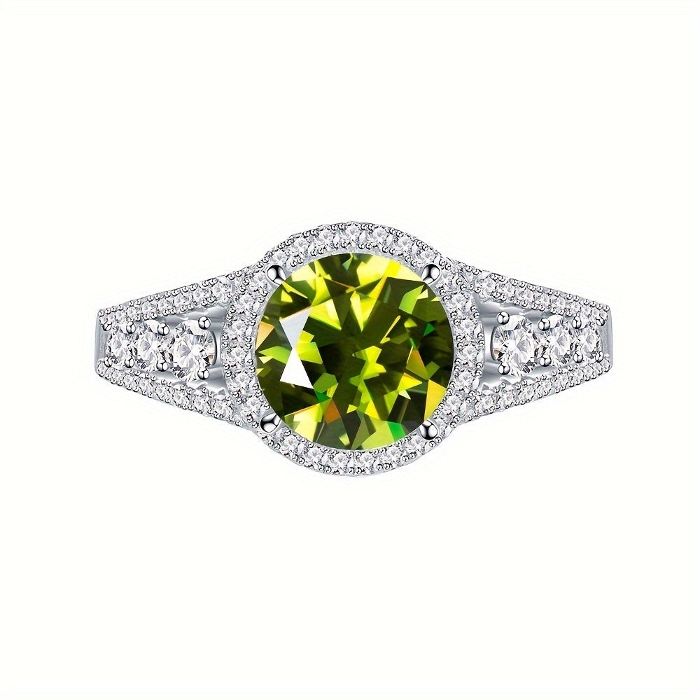 Elegant Blue Moissanite Ring