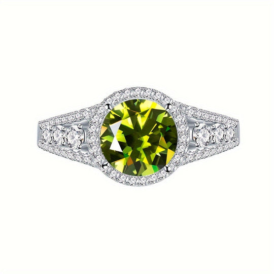 Elegant Blue Moissanite Ring