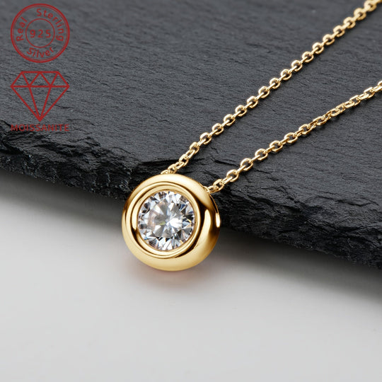 Silver Moissanite Pendant Necklace