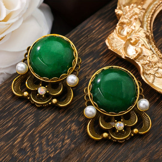 Classic Natural Gemstone Stud Earrings