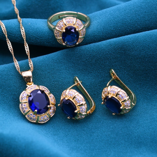 Elegant Elegant Multi-Color Cubic Zirconia Jewelry Set