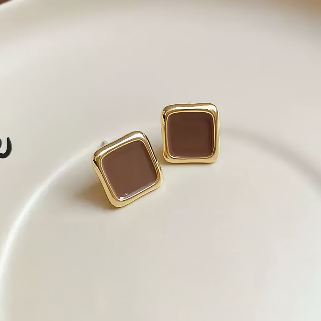 Trendy Elegant Small Square Earrings