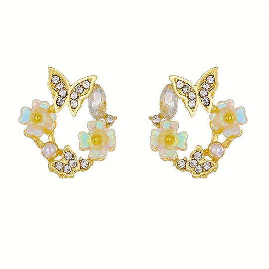 Fashionable Butterfly Rhinestones Earrings