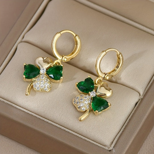 Elegant Four-Leaf Clover Earrings