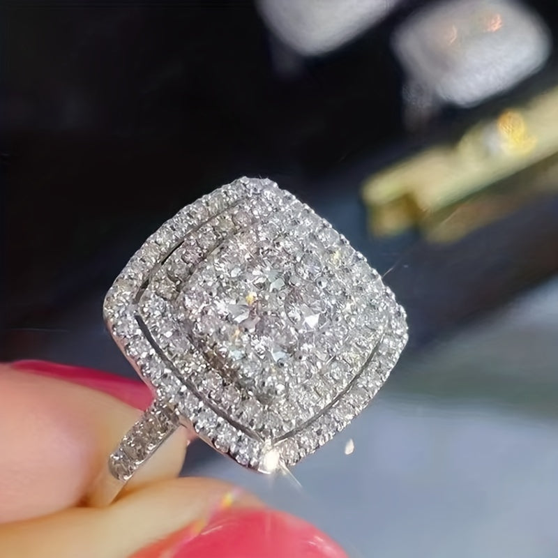 Modern Full White Zirconia Ring