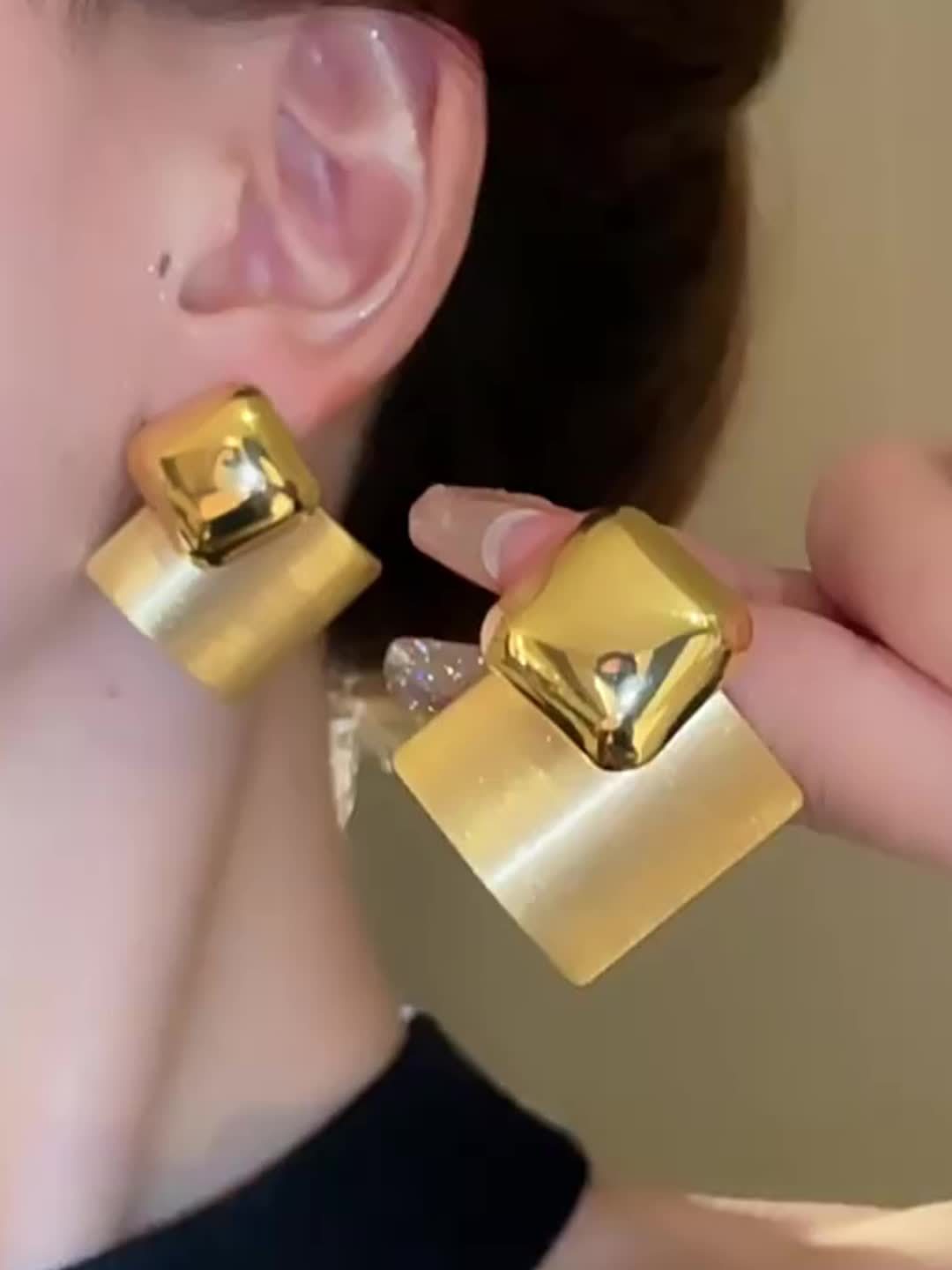 Modern-Inspired Geometric Square Earrings