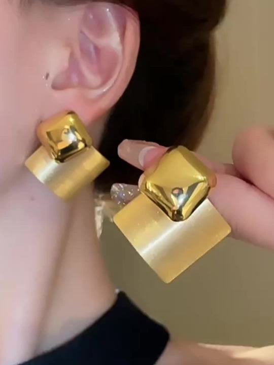 Modern-Inspired Geometric Square Earrings