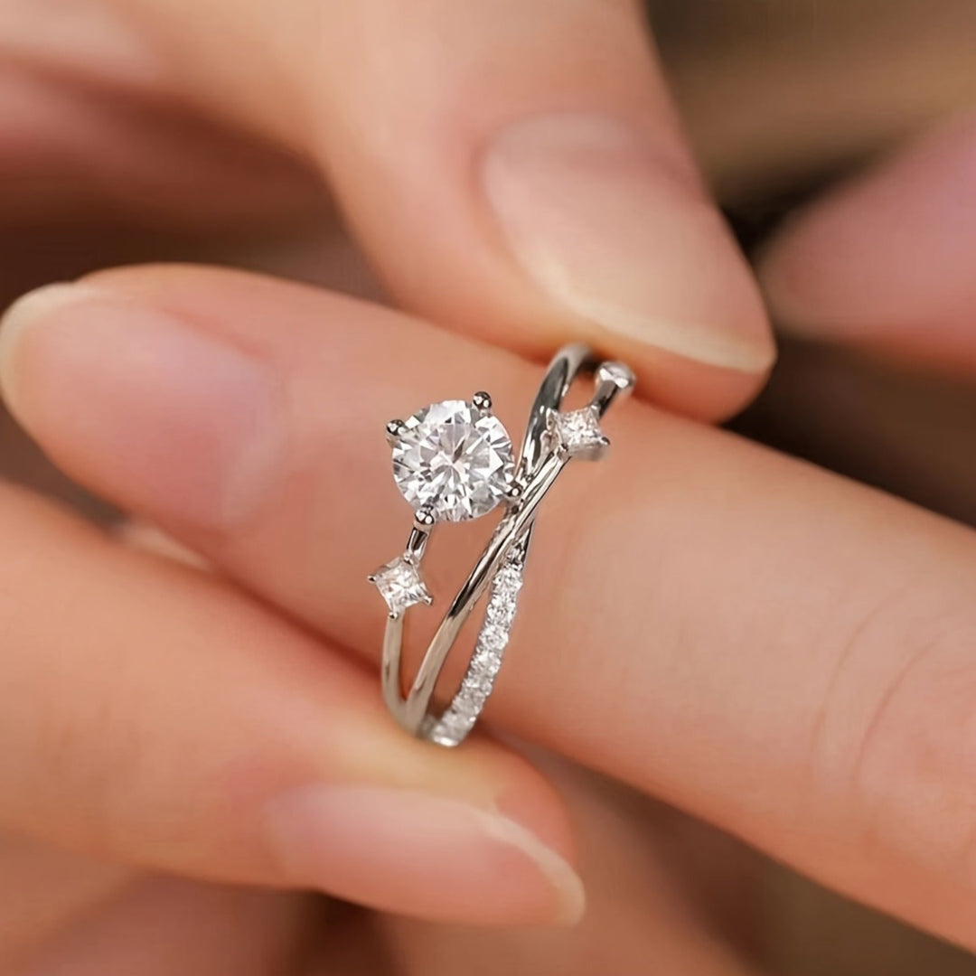 Stylish Adjustable Zirconia Ring