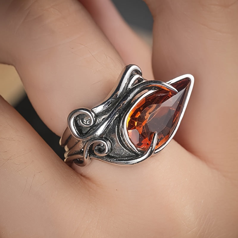 Timeless Irregular Oval Shape Crystal Ring