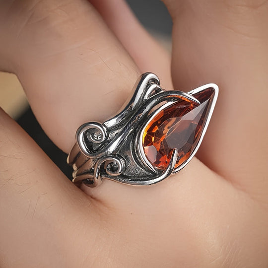 Timeless Irregular Oval Shape Crystal Ring