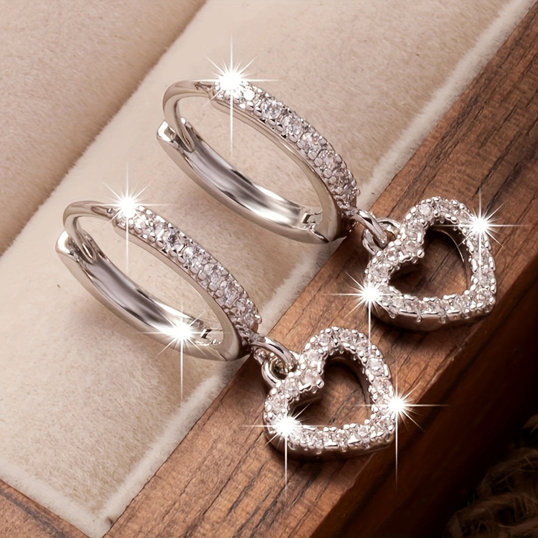 Timeless Heart Pendant Hoop Earrings