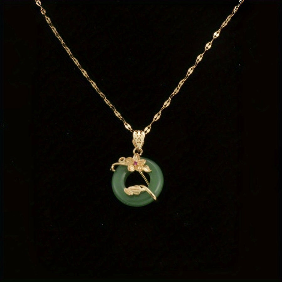 Elegant Minimalist Floral Vine Pendant Necklace