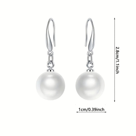 Beautiful White Imitation Pearl Earrings