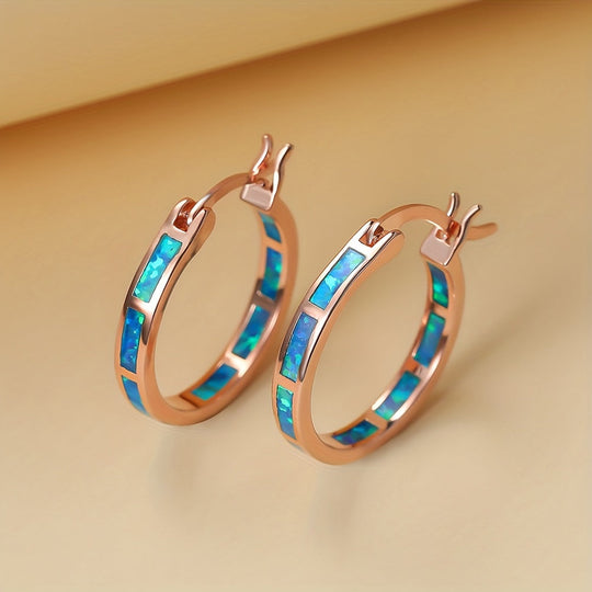 Timeless Boho Opal Hoop Earrings