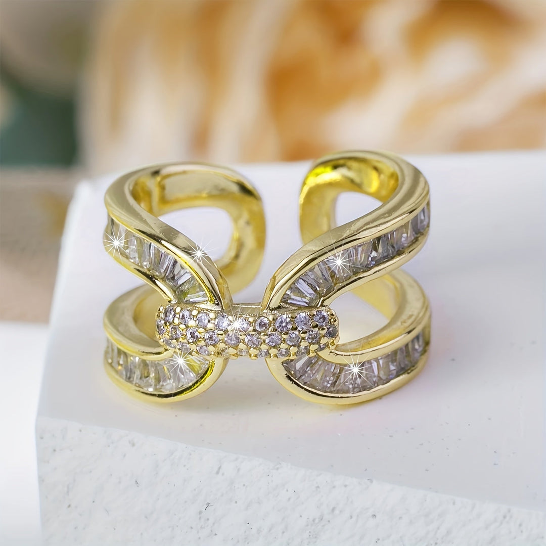 Elegant Cubic Zirconia Open Ring