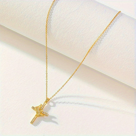 Classic Crown Cross Pendant Necklace