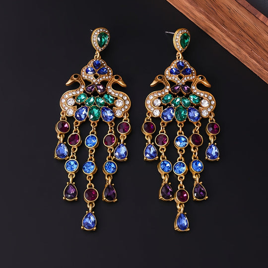 Trendy Peacock Dangle Earrings