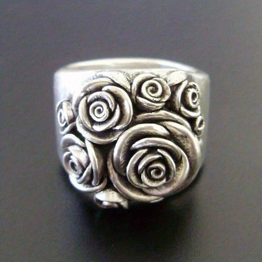 Retro Modern Rose Flower Ring