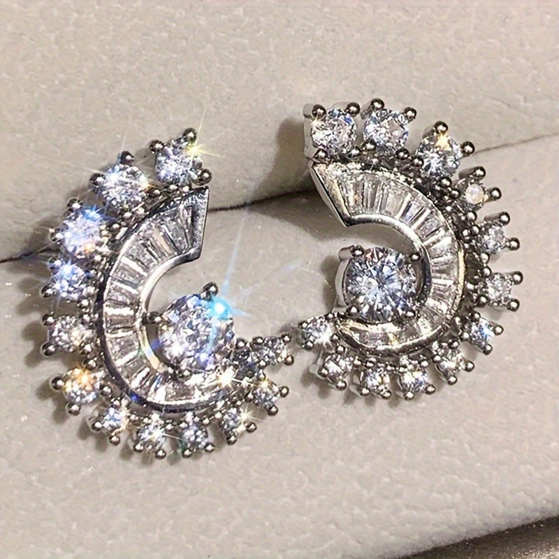 Chic Spiral Zirconia Earrings