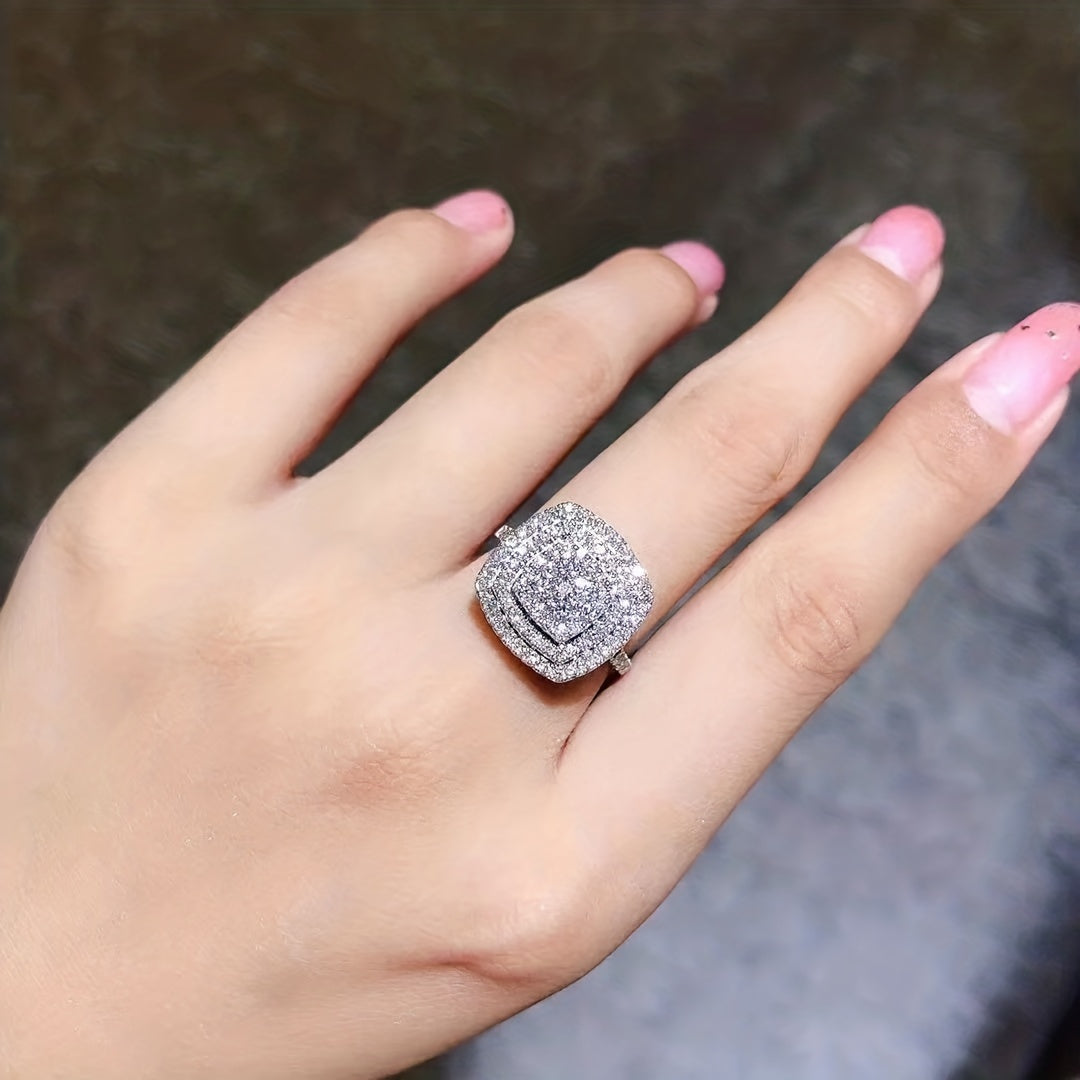 Modern Full White Zirconia Ring