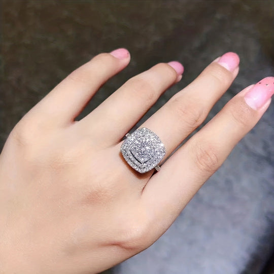 Modern Full White Zirconia Ring