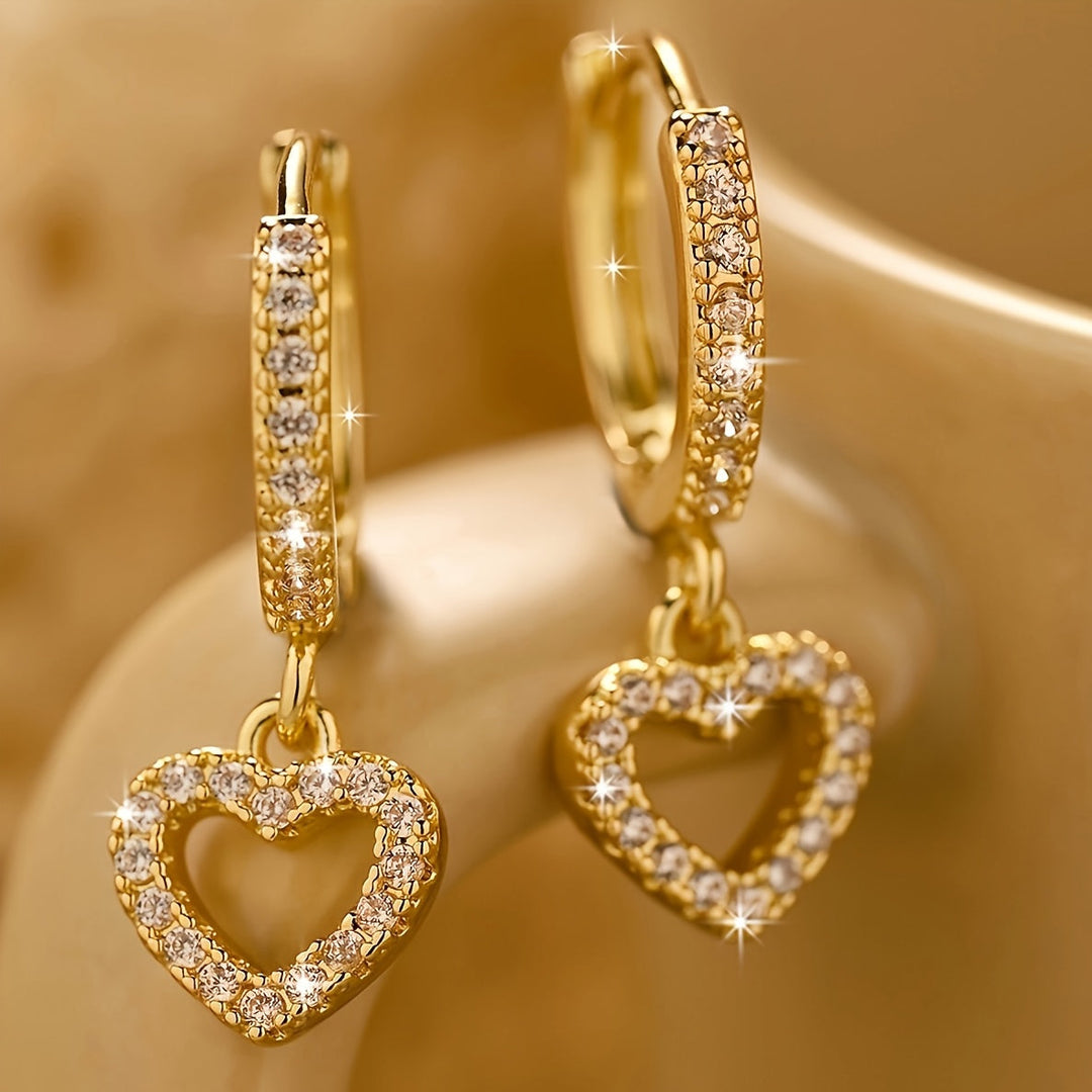 Timeless Heart Pendant Hoop Earrings