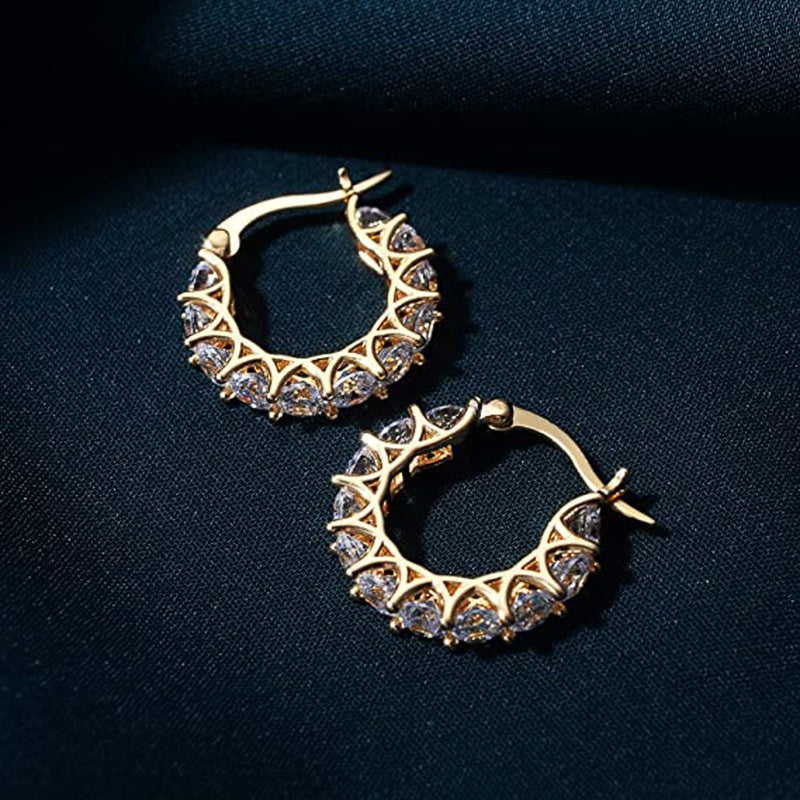 Stylish Zirconia Hoop Earrings