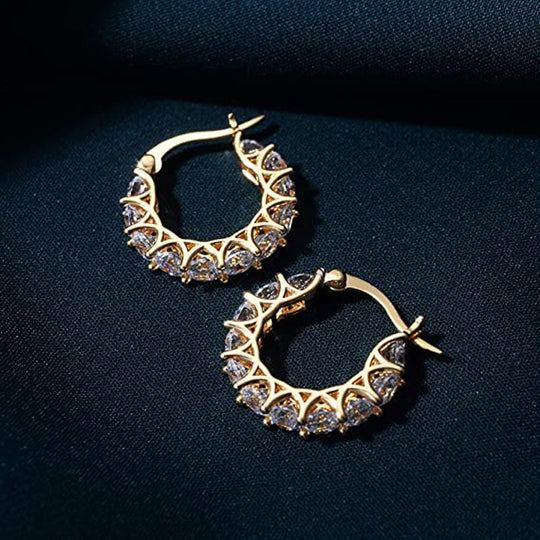 Stylish Zirconia Hoop Earrings