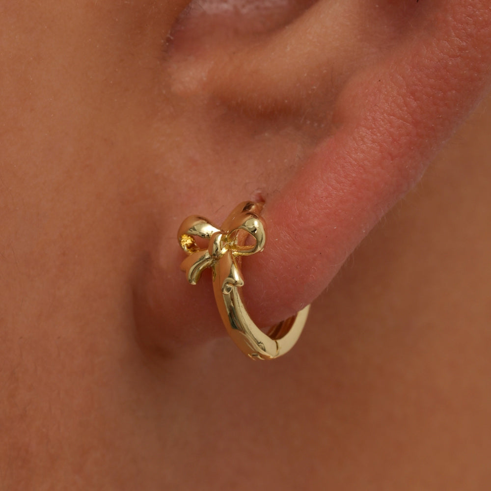 Elegant Bow Hoop Earrings