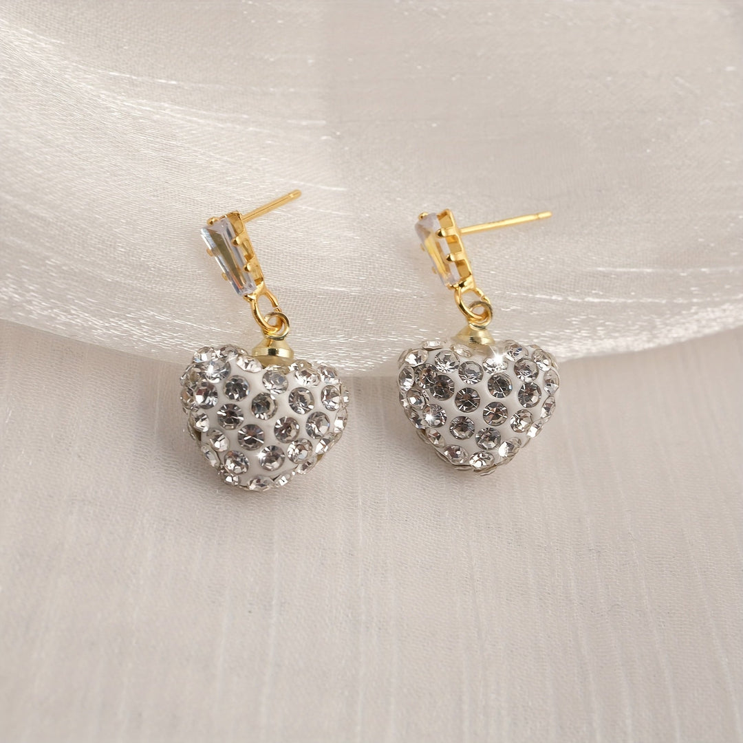 Luxurious Red Heart Dangle Earrings