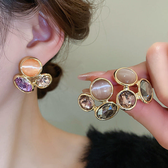 Trendy Style Oval Hollow Earrings