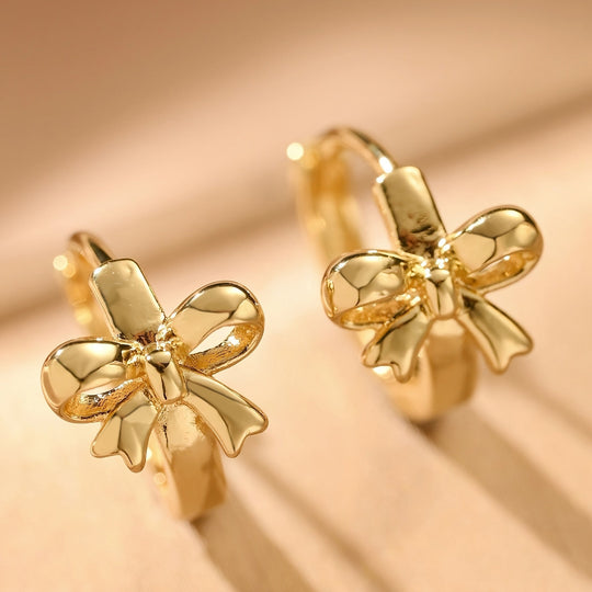 Elegant Bow Hoop Earrings